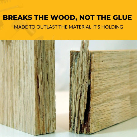 Rubber Tough Thick CA Glue for Woodworking and Carpentry Heavy Duty Pro Grade Instant Adhesive with wood break test