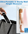 Portable Infrared Height Measurer For Kids And Adults With Quick Three Second Read In Feet And Meters Super Handy Cordless Handheld Wall Mounted Height Gauge Reaches Up To Two Hundred Forty Centimeters, handheld display in bag