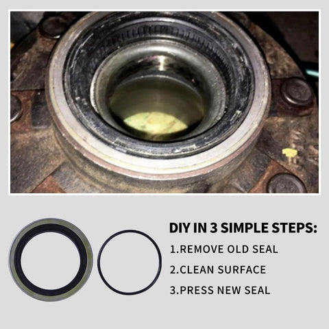2 Piece Rear Axle Wheel Bearing Seal And O Ring Kit For Ford F Series Super Duty F250 F350 installed on axle