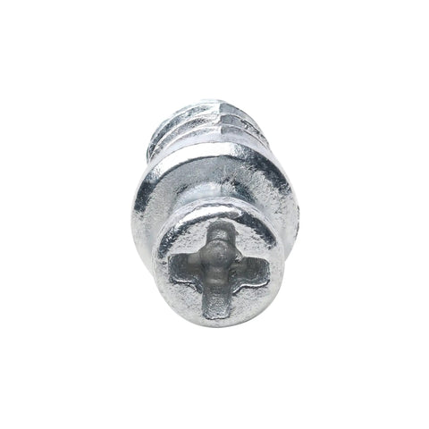 1000 Pack Zinc Screw In Dowel Furniture Connectors With Extended Cam Lock Heads For 3 16 Inch Holes showing a close-up of a zinc connector's head.