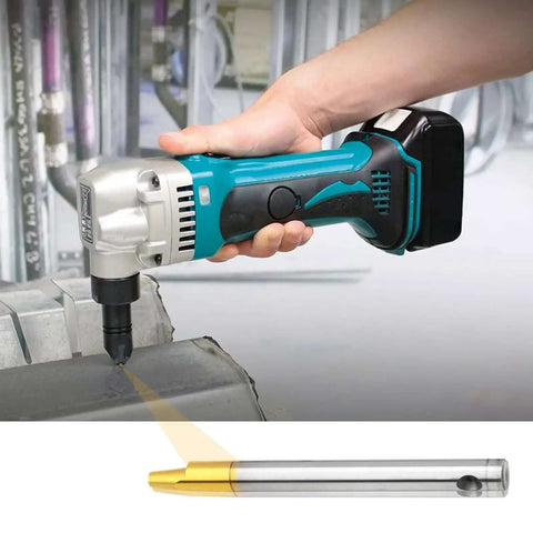 Plug And Play Replacement Nibbler Punch And Die Set For JN1601 Metal Cutting Tool for sheet metal and electric drills, in use