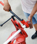 Person using a Ratcheting Pipe Threader Kit With Six Dies For One Quarter, Three Eighths, One Half, Three Quarters, One, And One And Quarter Inch Pipes
