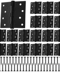 18 Pack Built Tough Exterior Door Hinges, 4 X 4 Inch Ball Bearing Leaves For Heavy Wood Doors, Zero Squeak Swings, Wrench Friendly Install, Comes Loaded With Screws For Quick Replacement.