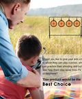 Auto Resetting Steel Target For Airsoft BB Gun And Pellet Gun Shooting Outdoor Spinner Target with two people practicing