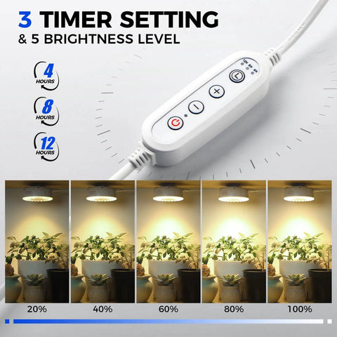 Indoor Plant Puck Grow Light With Timer 660nm Red LEDs 36W Four Pack Full Spectrum Plant Light For Indoor Plants Magnetic