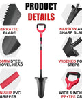 Drain Spade Garden Shovel With Root Saw And Ergonomic Oval Steel Handle For Digging Trenching And Cutting Roots 47.2 Inch