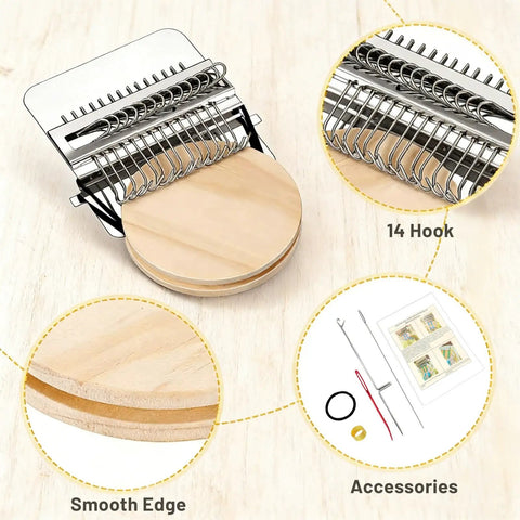 Patch Maker Knit Patch Kit For Beginners And DIY Crafters Beginner Friendly No Fuss Mini Knit Patches Mending Kit 14 Hooks Accessories