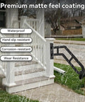 Outdoor Wall Mount Handrail Grab Bar For 1 To 3 Step Stairs, black steel safety rail in rain with waterproof, slip-resistant features