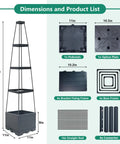 Dimensions and parts list for Two Pack Raised Garden Bed Planter Box With Trellis 58 Inch Tomato Planter For Climbing Plants Vegetables Vines
