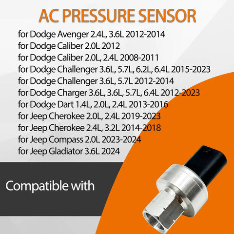 Hella Reliable AC Pressure Sensor Replacement For Dodge Dart Ram 1500 2500 3500 Plug And Play Transducer shown on a white background.