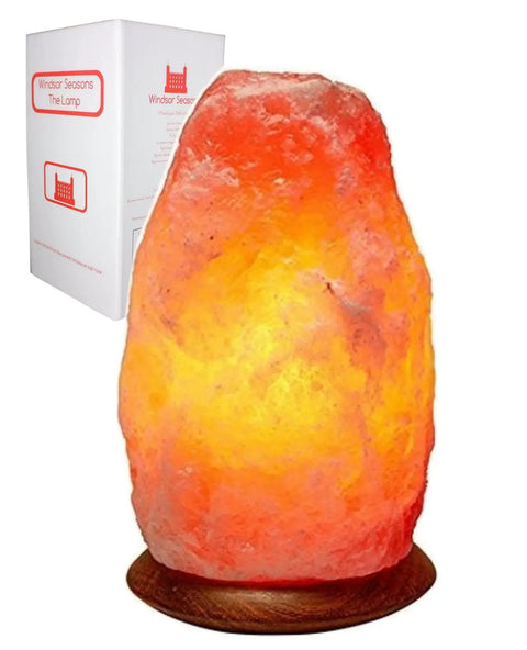 Handcrafted Natural 9 Inch Crystal Pink Himalayan Salt Lamp With Neem Wood Base 6 Foot Cord Dimmer Switch And Bulb Included Ideal For Chill Ambient Lighting At Home Or Office Decor