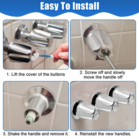 3 Piece Metal Shower Knob Replacement For Pfister Verve Tub And Shower Faucet Handle Remodel Kit installation guide