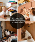 Unsafe cabinets without Ultra Thin Magnetic Door Catch With Heavy Duty Adhesive For No Drill Cabinet Magnets installed