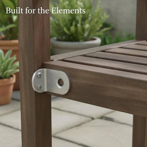 Heavy Gauge Stainless Steel L Bracket For Furniture And Shelving Reinforcement Right Angle Corner Brace with wooden frame