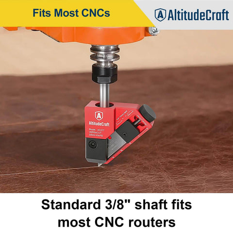 Pro Grade Precision Drag Knife Three Eighths Inch Shaft For CNC Router With Adjustable Depth And Dual Bearings on CNC machine