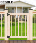 Wooden gate showcasing Heavy Duty Gate Hinges Black Iron T Strap Hinges for Barn Doors and Fences 2 Pack with Extra Long Screws