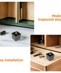 Set Of 6 Metal Furniture Legs With M8 Threaded Leveling Feet Dark Contemporary Square And Tapered Design Sturdy Wobble Free And Wear Resistant Upgrades Sofas Chairs Dressers Cabinets Keeps Your Home Looking Sharp. dark trapezoid metal furniture leg with M8 threaded leveling foot for cabinet installation