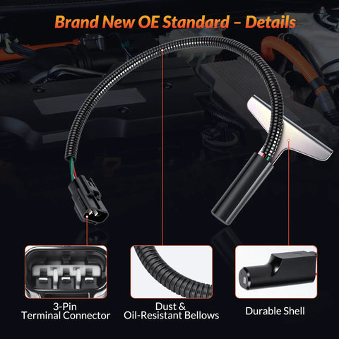 Crankshaft Position Sensor For Dodge And Jeep Drop In Replacement Fits Dodge B1500 B2500 B3500 Dakota 3.9L V6 5.2L V8 5.9L V8 Engines 1997 To 2003 Model Years, 3-pin connector