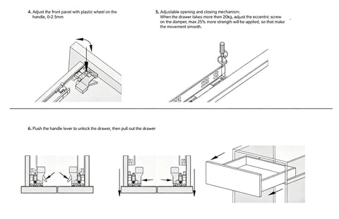 Installation guide for Top Shelf Soft Close Undermount Drawer Slides With Full Extension Runners For Kitchen Cabinets.