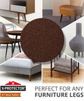 Image showing a round brown felt pad from 48 Pack Felt Furniture Pads For Chair Legs That Glide Quietly And Protect Your Floors Premium Floor Protectors For Hardwood Wood Laminate And Tile Prevent Scratches Scuffs And Damage Brown Finish.
