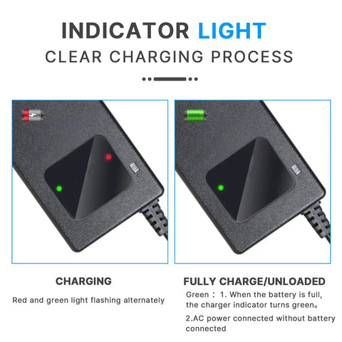 Indicator lights on 58.8V 4A Super Fast Charger For Electric Bikes And Scooters 48V To 52V Li-ion Battery Charger 14s Compatibility