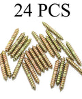 24 Pcs M6x40mm Double Ended Self Tapping Screws in Colorful Zinc on white background