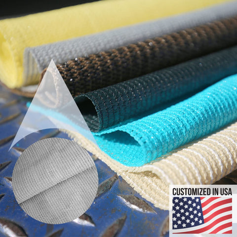 Colorful rolls of 6 Feet By 30 Feet Sun Shade Fabric Roll For Outdoor Use UV Resistant Breathable 180GSM HDPE Cloth displayed in a stack.