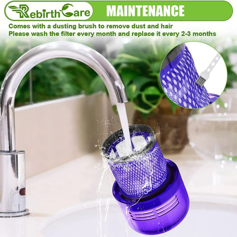 V11 And V15 Vacuum Filter Replacement Pack For Torque Drive V11 Animal V11 Extra Series 970013 02 filter being washed
