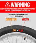 Warning sign for checking bike tire dimensions 20x4 before ordering Two Pack 20 Inch Fat Bike Tubes 20X4 Heavy Duty Butyl Inner Tubes