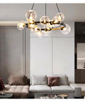 Modern Chandeliers for Dining Room Pendant Lights Hanging Lamps for Ceiling Indoor Lighting Glass Balls in stylish living space.