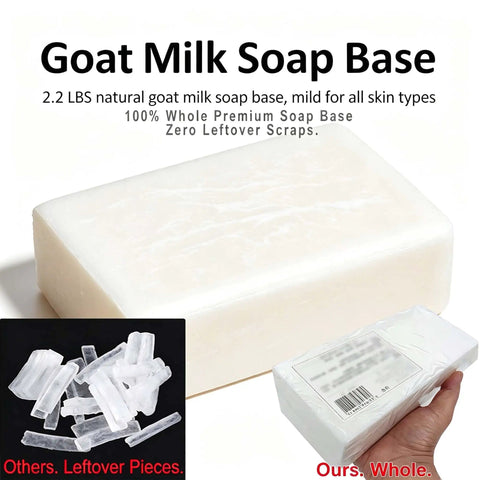 All In One Soap Making Kit For Grown Ups With 2.2 Lb Goat Milk Soap Base, Silicone Loaf Molds, Cutting Box, And 500 Plus Premium DIY Supplies