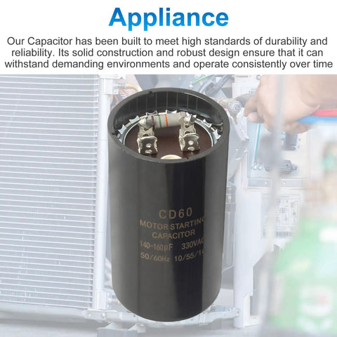 Heavy Duty Dual Run Capacitor 140-160 MFD UF 330 Volt No Nonsense Replacement Fits Trane American Standard Heat Pump Air Conditioner Ac Motor Systems Guarantee Smooth Cooling Quick Swap