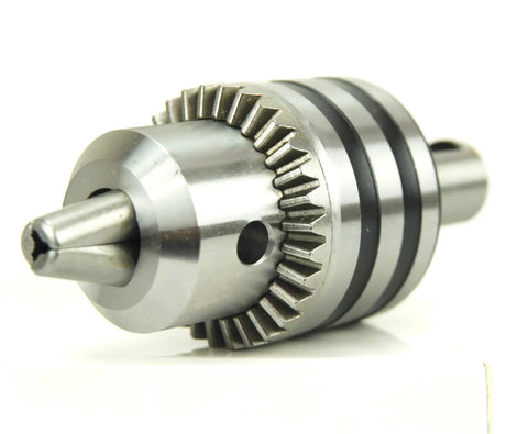 Heavy Duty 5/8 Inch Magnetic Drill Chuck With 3/4 Inch Weldon Shank Adapter, Jacobs Taper Fit, Steel, Side View