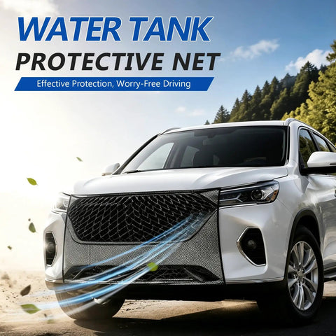 Heavy Grade Front Grille Mesh Shield For Tesla Cybertruck 2024 2025 2026 blocking debris, featuring durable protective net design.
