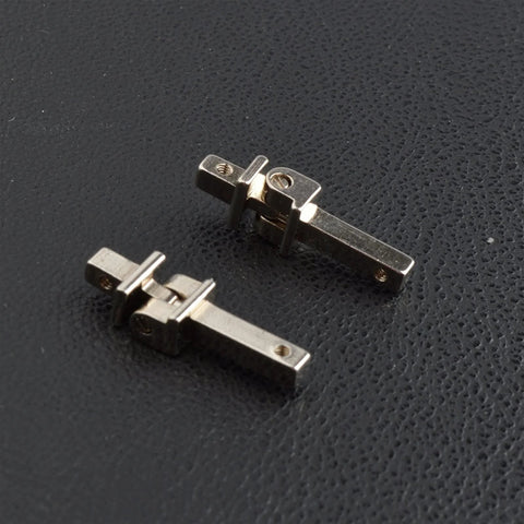 10 Sets Replacement Eyewear Hinges For Glasses And Sunglasses With Spring Hinges Alloy Silver Tone displayed on a textured surface