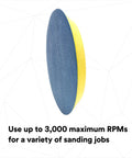 Side view of Stikit Disc Pad 8 Inch Durable Foam Backing For PSA Discs Pro Grade Tough Yet Flexible Support Threaded