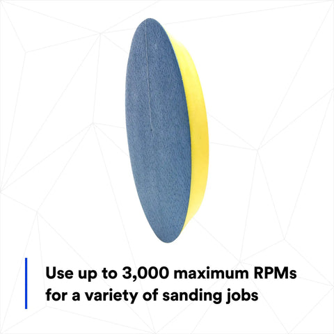 Side view of Stikit Disc Pad 8 Inch Durable Foam Backing For PSA Discs Pro Grade Tough Yet Flexible Support Threaded