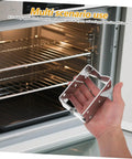 Hand holding PRETYZOOM Industrial Oven Door Metal Hinge Heavy Duty Stainless Steel U-Type Hinge Replacement for Baking Drying Equipment.