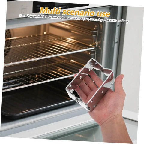 Hand holding PRETYZOOM Industrial Oven Door Metal Hinge Heavy Duty Stainless Steel U-Type Hinge Replacement for Baking Drying Equipment.