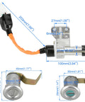 Dimensions of the Ignition Switch Key Assembly For GY6 49cc 50cc 125cc 150cc Chinese Scooters And Mopeds Replacement Parts Fits Tao Tao VIP