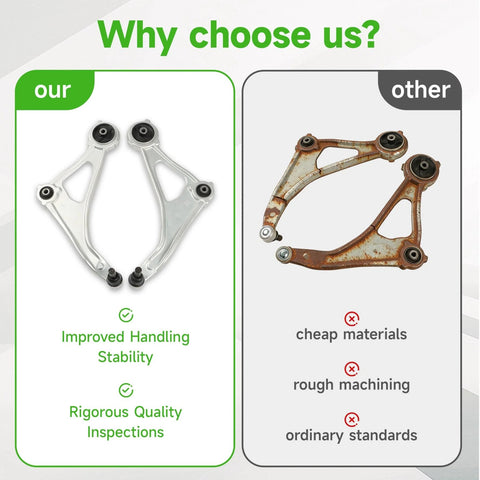 Comparison of Beefed-Up Pair Front Lower Control Arms With Ball Joints For Altima 2015-2018 And Maxima 2016-2023 to rusted parts