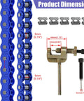 35 Chain With Chain Breaker For Mini Bikes And Go Karts 140 Links Heavy Duty with master links and tool dimensions view