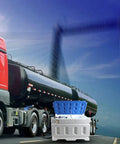 No Brainer 12 Volt Diesel Fluid Transfer Pump Kit Pairing 48 Gallon Portable Caddy Tank with trucks in background.