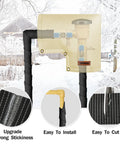 Outdoor Pipe Insulation Tape For Water Lines Foam Heat Tape With Tough Adhesive Winter Freeze Protection For Copper PVC And AC Lines Easy DIY Wrap Durable Weatherproof Black 3in x 15ft shown installed on a pipe