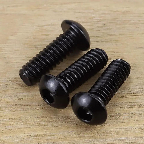 Heavy Duty 10-32 X 1 Inch Button Head Socket Cap Bolts Made From Genuinely Tough 304 Stainless Steel With Smooth Black Oxide Finish.