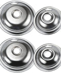 Stove Drip Pan Set 4 Pack Replacement Bowls For Electric Stoves 6 Inch And 8 Inch Burners Fits 316048413 316048414