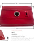 Universal 5 Gallon Generator Fuel Tank With Built In Gauge For Honda EC2500 And Predator 2000 4000 top view with dimensions