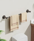 Adjustable Bronze 16 to 26 Inch Towel Bar Rack for Bathroom Wall Mounted Towel Holder Retractable Rod Hanger, Oil Rubbed Bronze