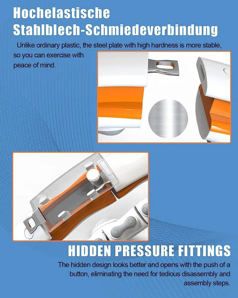 Detailed view of Weighted Infinity Hula Hoop for Weight Loss, Waist Burn Tool, showing steel plate and hidden pressure fittings.