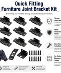 10 Pack L Shape Stainless Steel Right Angle Corner Brackets With Screws Interlocking Hidden Furniture Connectors Kit